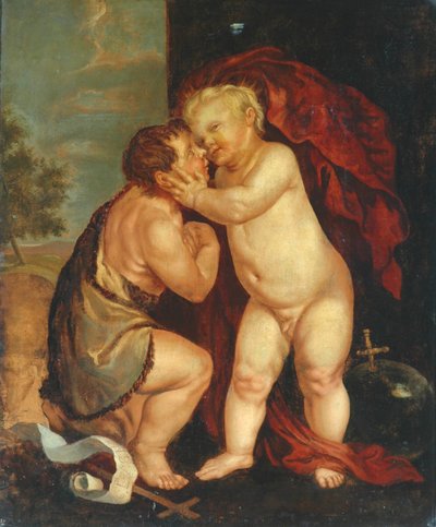 Baby Jesus and John the Baptist by English School